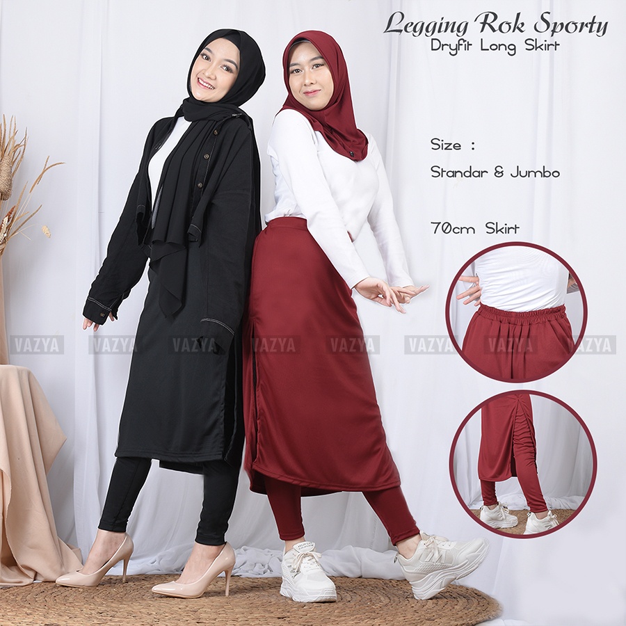 Skirt 70cm) Legging Rok Long Skirt Span Dryfit