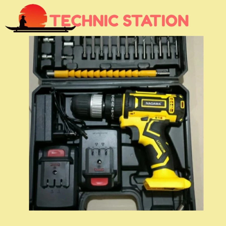 Cordless Hammer Drill NAGAWA NCD2113 mesin bor tembok 13mm