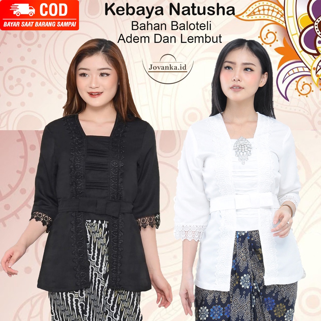 Atasan Kebaya Kutu baru Bordir Modern Putih Tulang|Hitam / Kebaya Wisuda Elegan / Kebaya Nikahan Mew