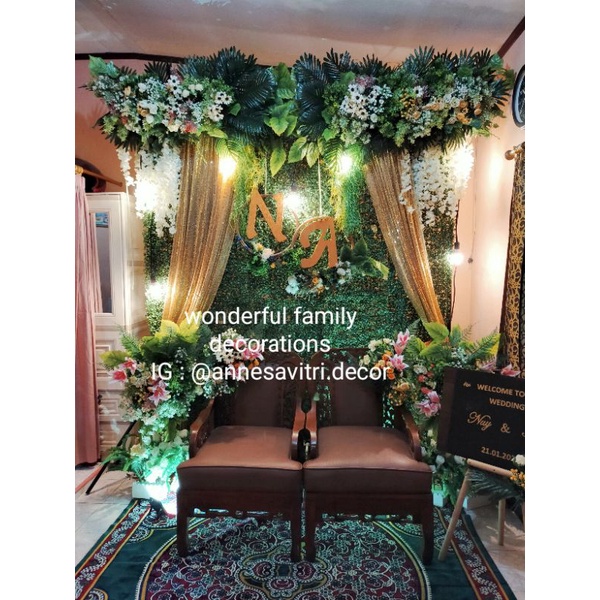 sewa dekorasi backdrop nikah/pelaminan mini 2meter