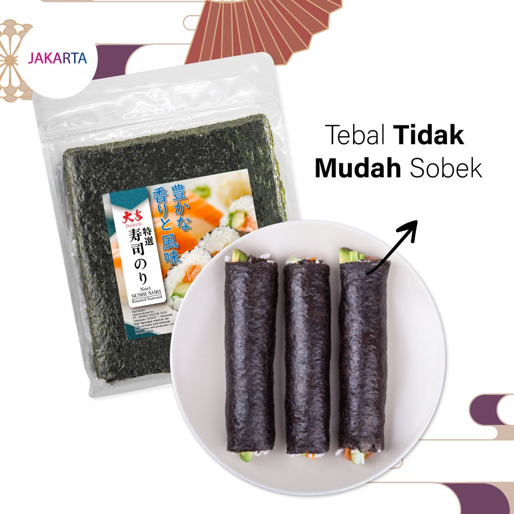 Sushi Nori Daikichi HALAL Seaweed Rumput Laut Sushi Untuk Kimbab/ Gimbab