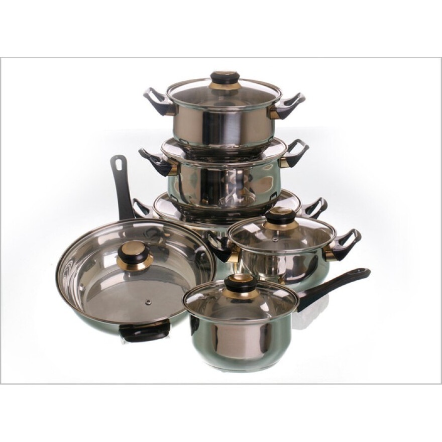 Vicenza Cookware Set Peralatan Masak Memasak Stainless Steel Panci Wajan V612