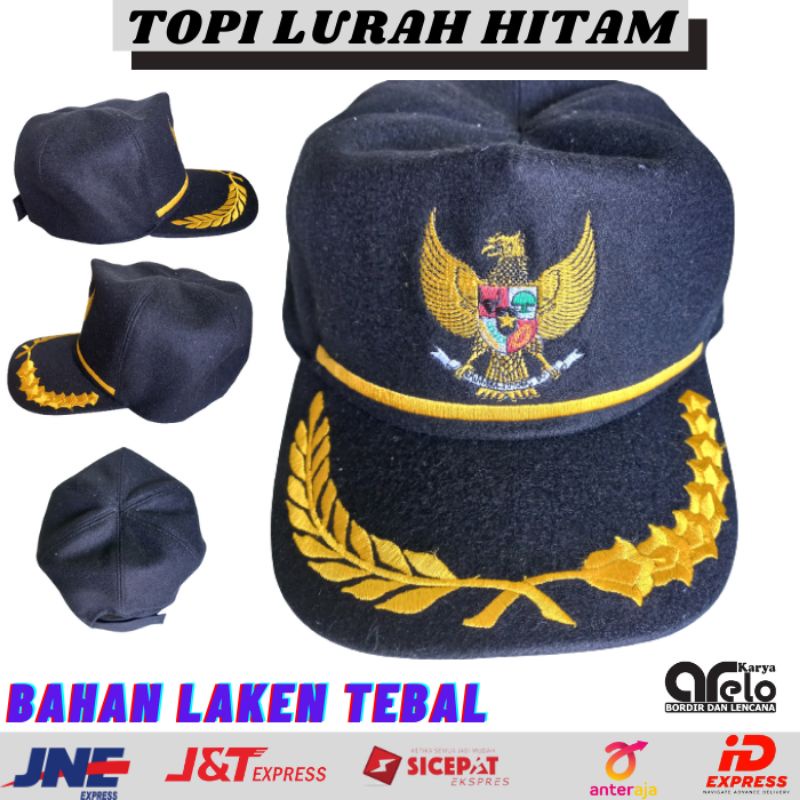 TOPI LURAH HITAM LOGO GARUDA TOPI GARUDA
