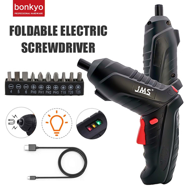 Bonkyo Cordless Drill Set 2pcs 3.6V Mesin Bor Obeng Kunci Pas Electrik