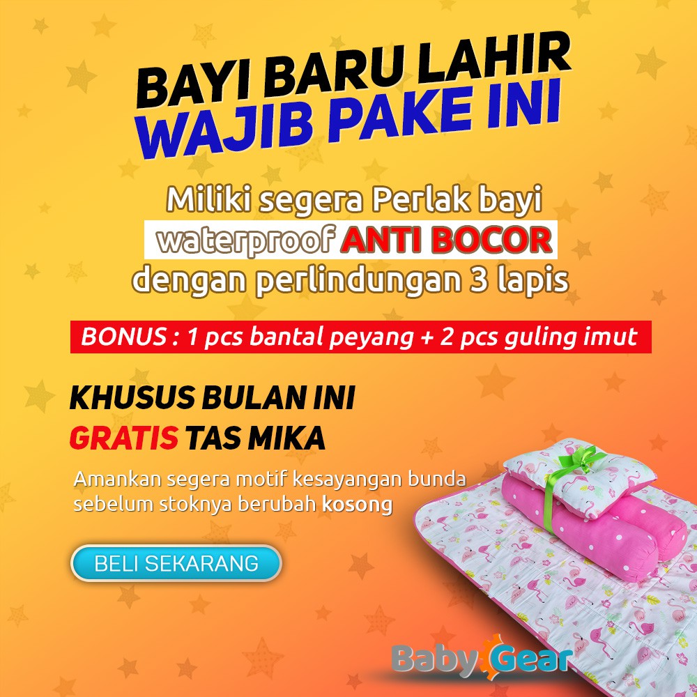 Perlak bayi/alas ompol bayi waterproof [GRATIS TAS MIKA]
