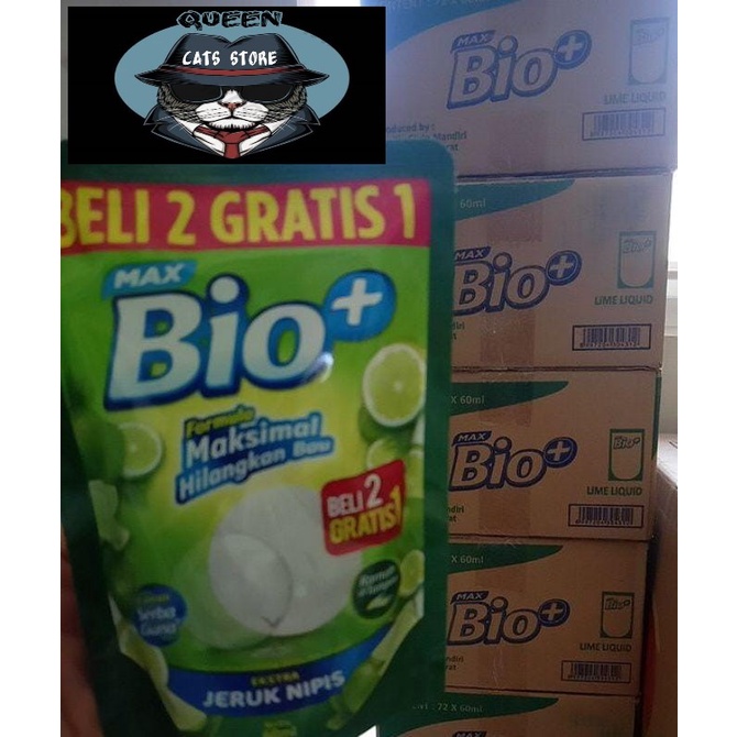 Bio Plus 60ml, Sabun Pencuci Piring Termurah ( 1 Dus Isi 72 Pcs ).