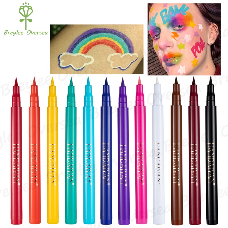 【Baru】Handaiyan/ALLPHV Eyeliner Waterproof Pencil Eyeliner Long Wear Matte Eye Liner Makeup Cosmetics Beauty Colorful Liner Makeup Warm