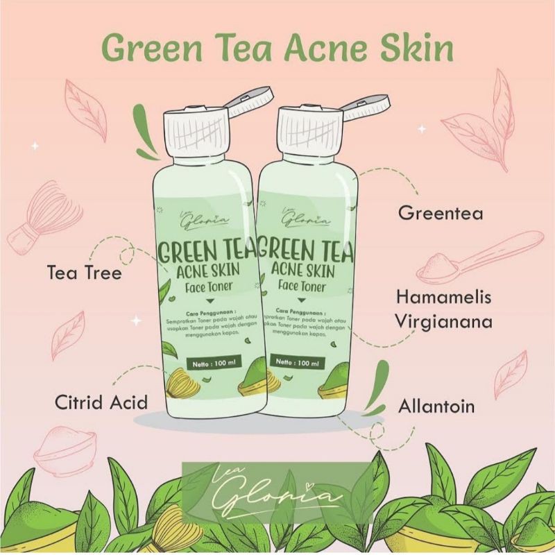 LEA GLORIA FACE TONER - AIR MAWAR - FACE MIST LEA GLORIA BPOM JICAMA ROSE LEMON GREEN TEA WATER