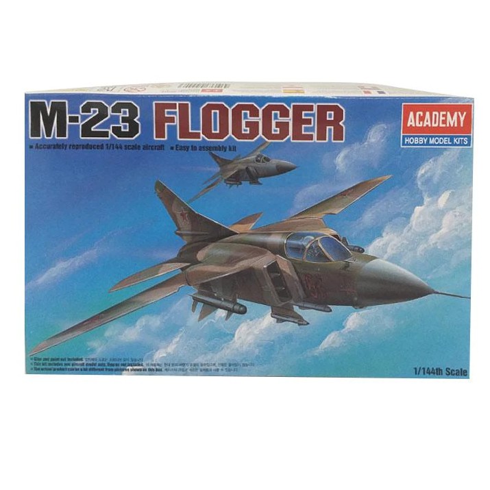 mainan miniatur model kit pesawat terbang tempur murah Academy  M-23 Flogger Hobby Model Kit  1:144