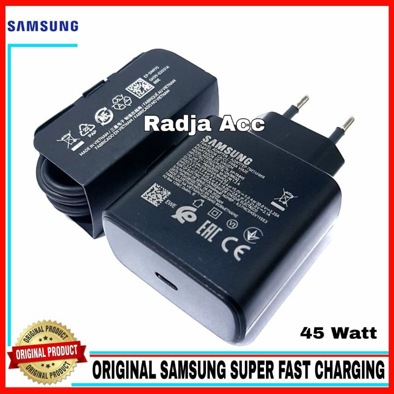 Charger Samsung Galaxy S21 S21+ S21 Ultra Original 100% Super Fast Charging 45 Watt Type C To C