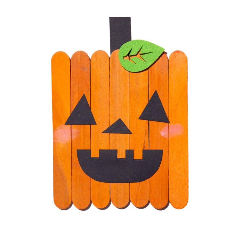 Zzz 7pcs / Set Mainan Tema Halloween Bahan Kayu Untuk Kerajinan Tangan Anak DIY