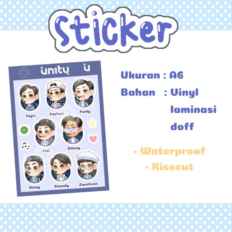 [Fanmerch] Stiker UN1TY Kisscut A6