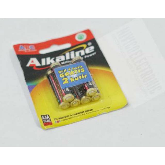 Baterai ABC alkaline AAA isi 6