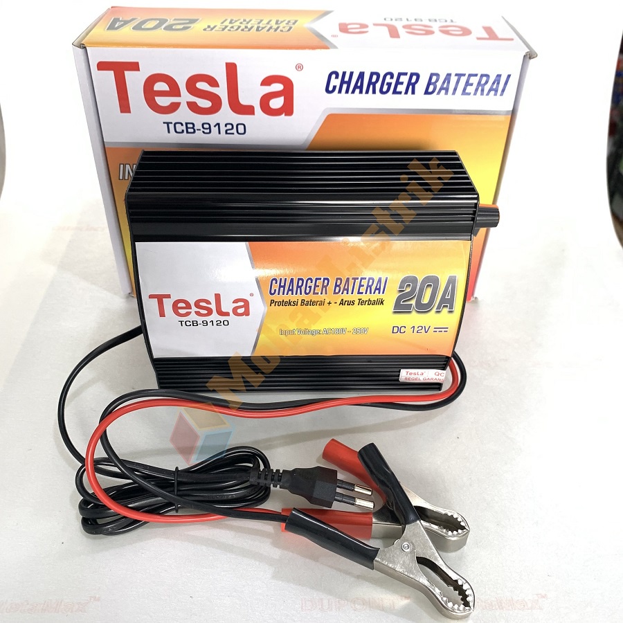 Pengecas Cas Aki Tesla Digital 20 Ampere Charger Baterai Aki 20A 12V Batre Baterry