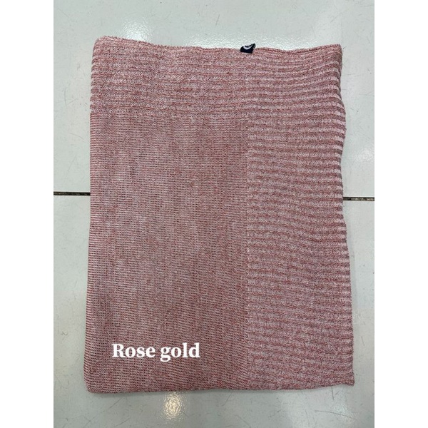 PASHMINA RAJUT GLITER / PASHMINA RAJUT PENGANTIN / PASHMINA PREMIUM-Rosgold