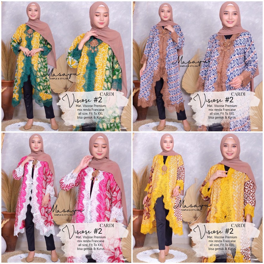 [PREMIUM] Cardi Viscose #2 Batik Asimetris Premium Midi Kombi Handmade Modern Kerja Pesta Muslim