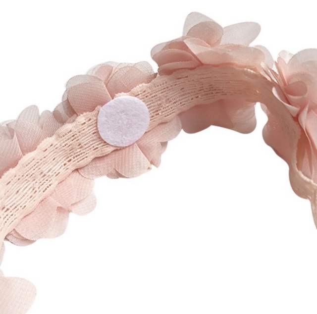 Bandana lucu bayi / Baby Flower Headband Peach Ribbon cute Hair Strap Handmade Girl Hair Accessories