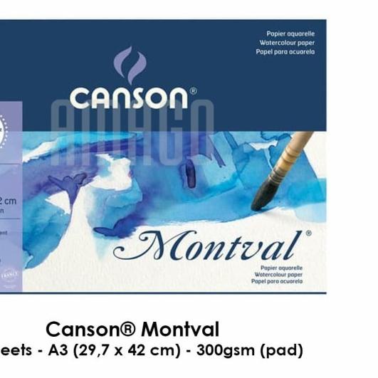 

▼ CANSON MONTVAL - 12 SHEETS - A3 (29,7x42) CP - 300G (PAD) - 200807320 ➣