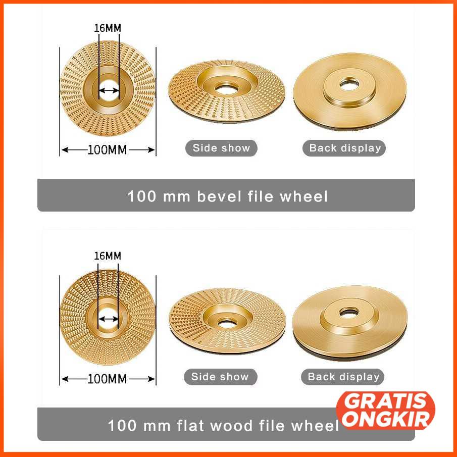 Mata Gerinda Kayu Diameter 100mm Flat Slope