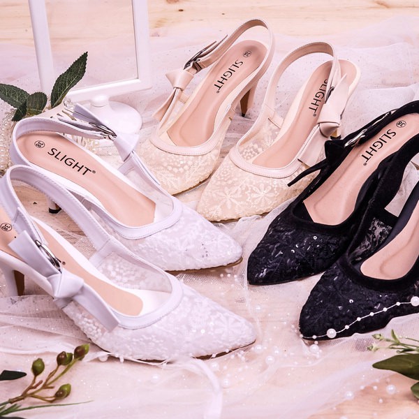 SLIGHT Sepatu Heels Slingback Lacie Putih