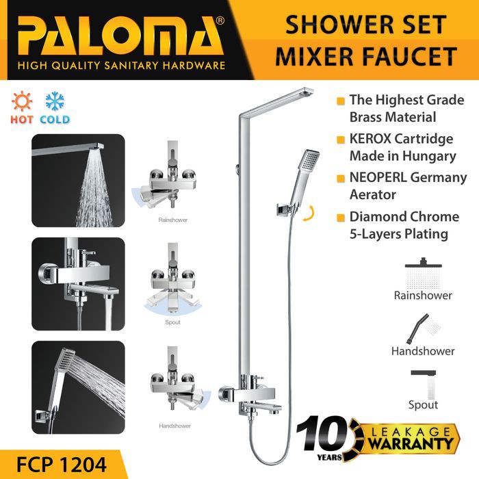 PALOMA FCP 1204 Shower Tiang Set Column Mandi Keran Kran Panas Dingin