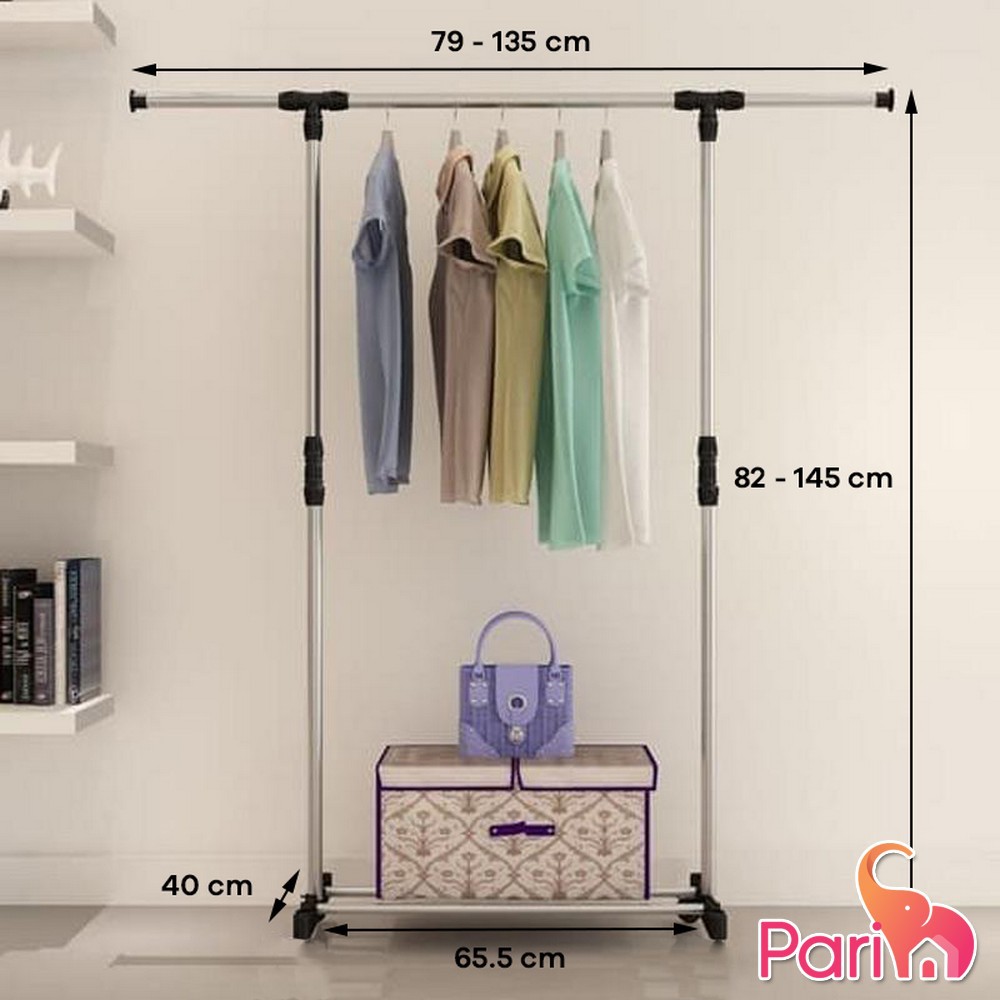 PARIM Stand Hanger Single Rak Baju Dekorasi Rumah Tangga Gantungan Baju Tanpa Roda PRM-111