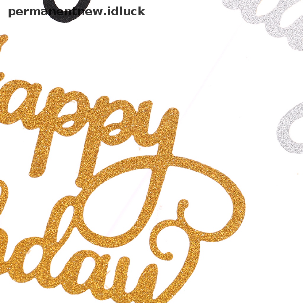 10 Pcs Topper Kue Ulang Tahun Bahan Kertas Glitter Untuk Dekorasi Dessert