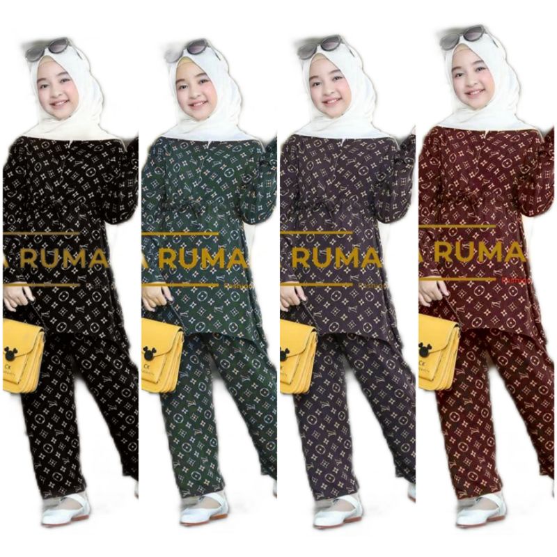 One set rayon anak perempuan tanggung 10 tahun 8 tahun bahan katun rayon premium baju setelan rayon 