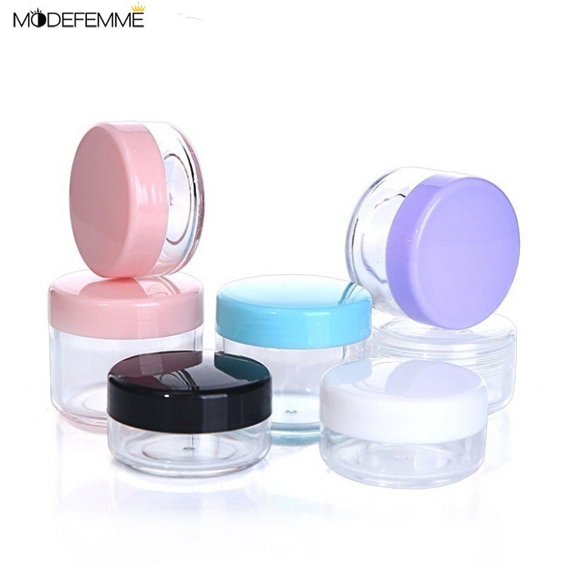 10 / 20g Kotak Kemasan Kosong Mini Portable Bahan Plastik Untuk Eyeshadow / Lip Balm / Krim / Travel