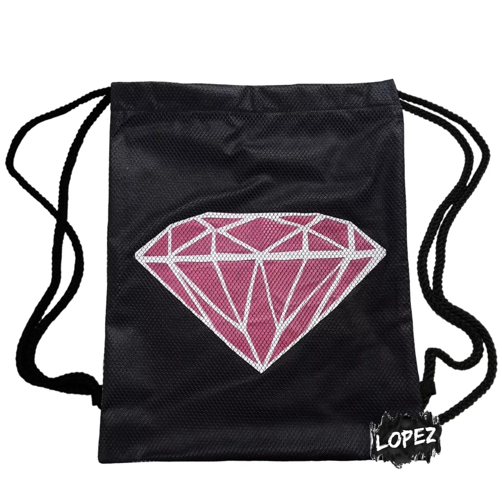 Tas Jaring Diamond / Tas Ransel DIA Kpop / String Bag Berlian Permata Perhiasan Emas Lopez