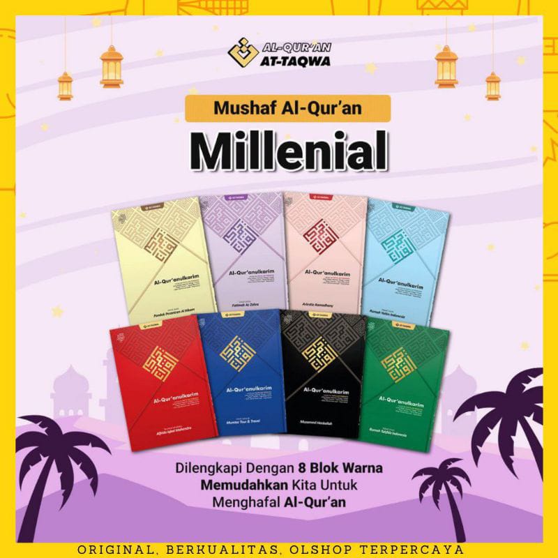 (GRATIS CUSTOM NAMA)Al-Quran Custom Attaqwa | Type Millenial ukuran A4 | TERLARIS