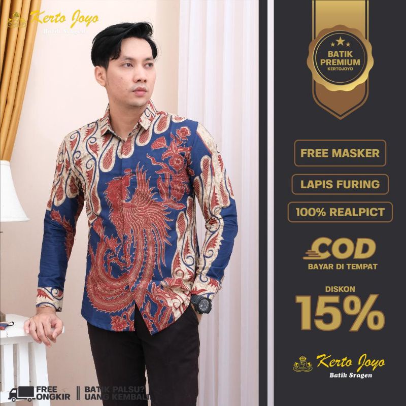 BAJU KEMEJA BATIK PRIA LENGAN PANJANG PRABUSENO PREMIUM TERBARU MTF10