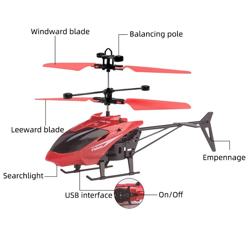 Mainan Anak Helicopter Sensor Tangan Plus Remote