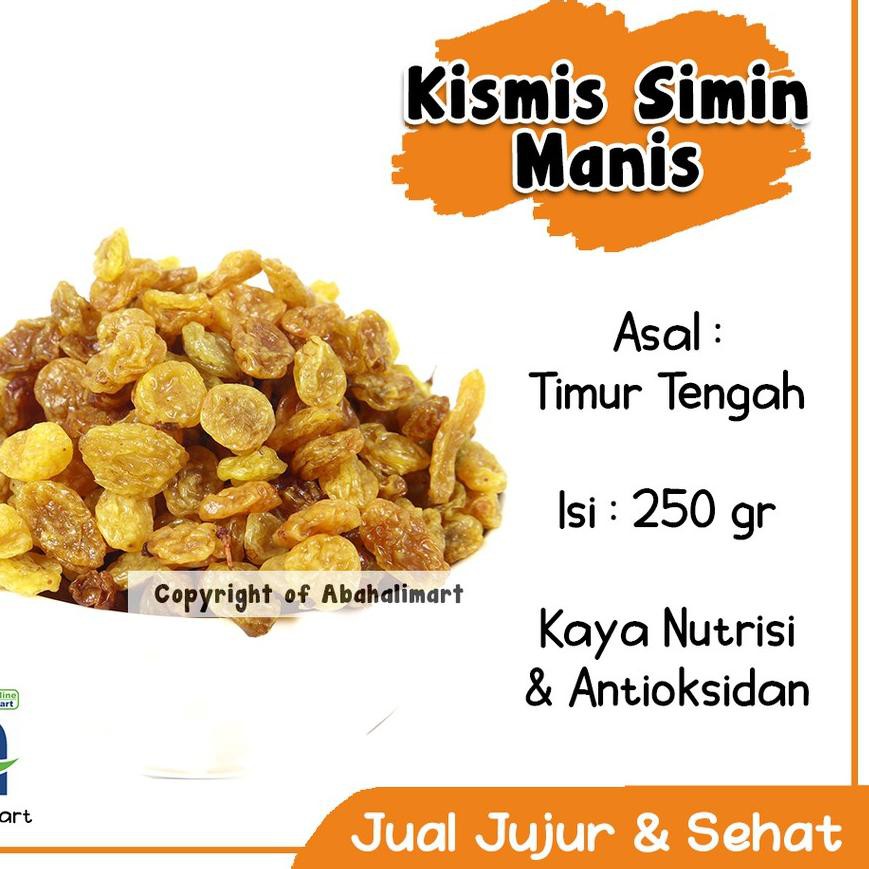 

✧Paling Laris✧ Kismis Simin 250gr Rasa Manis Asli Timur Tengah Untuk Puasa Oleh oleh Haji Umroh Kual