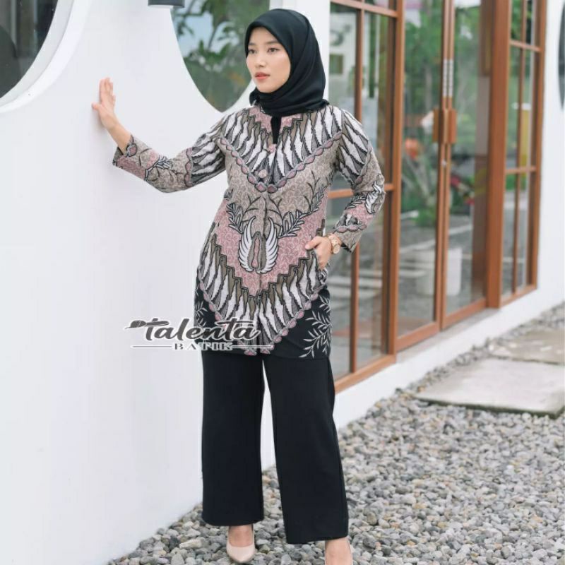 Batik pasangan couple sarimbit pria &amp; wanita batik motif putih pink