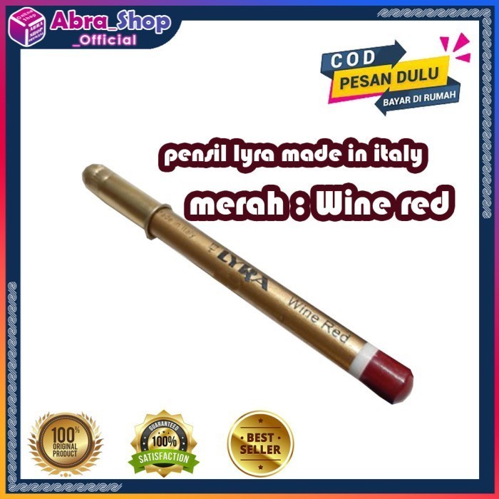 Pensil Lyra merah wine red made in italy premium quality
