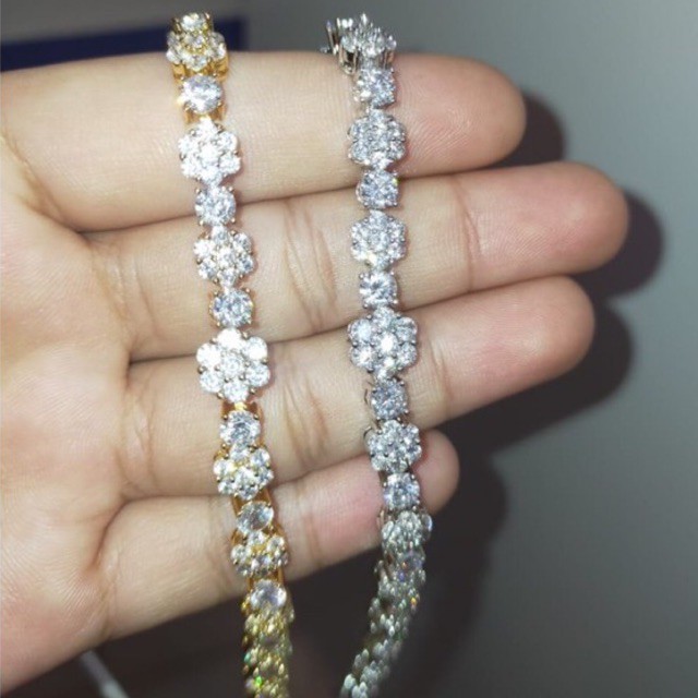 gelang lotus full Diamond / Gelang silver / Gelang gold / Premium Jewelry