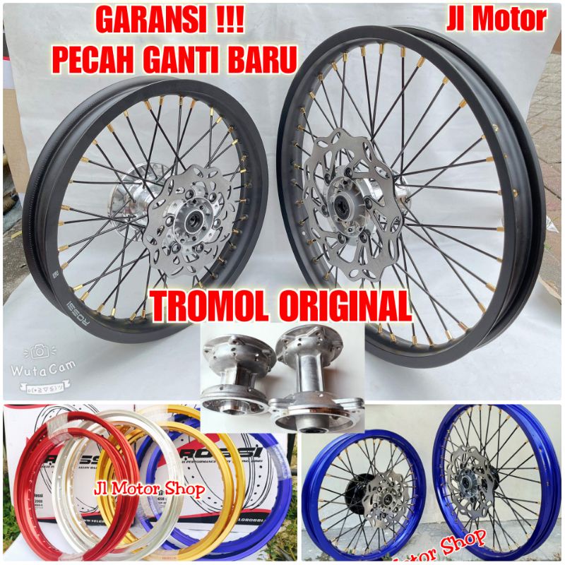 PAKETAN WheelSet VELG KLX CRF WR 16 19 18 21 Set - VELG TRAIL TROMOL JARI2 KLX150 CRF150 WR155 CRF150L RING 16 19 - 18 21 - 17 19 PLUS CAKRAM BERGARANSI