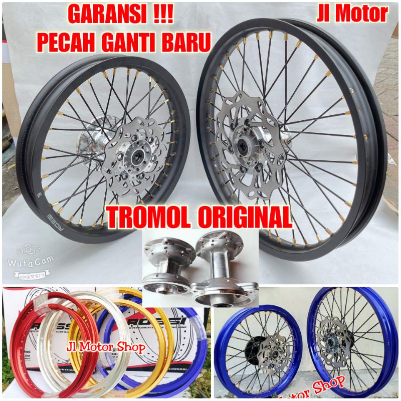 PAKETAN WheelSet VELG KLX CRF WR 16 19 18 21 Set - VELG TRAIL TROMOL JARI2 KLX150 CRF150 WR155 CRF150L RING 16 19 - 18 21 - 17 19 PLUS CAKRAM BERGARANSI