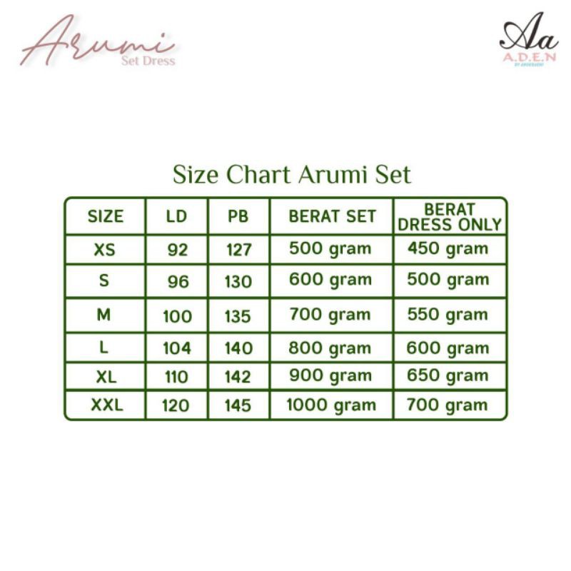 Arumi Set Dress ORI by Aden Hijab