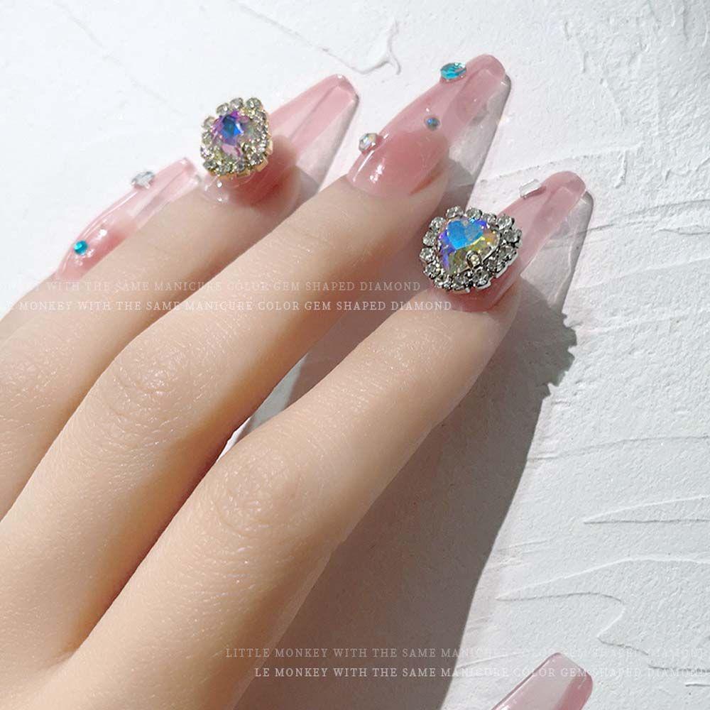 Mxbeauty Nail Art Rhinestones Fashion Pesona Kuku Halus Manikur Aksesoris Kuku Permata Perhiasan Kristal Mengkilap lotus