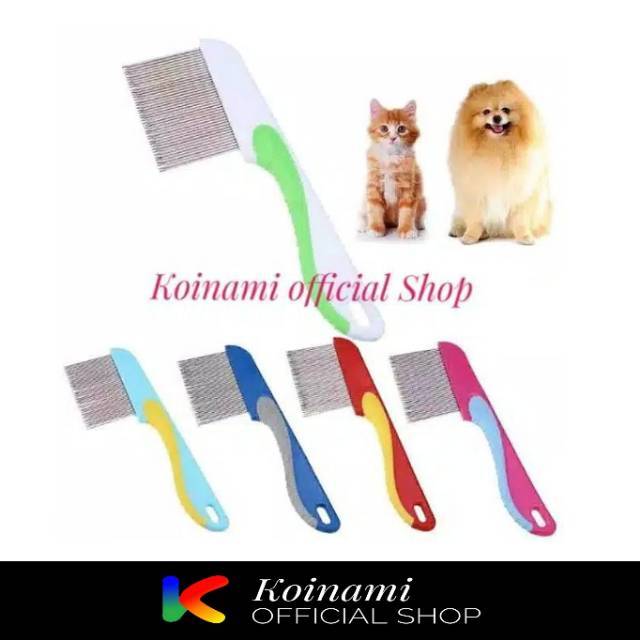 SISIR KUTU TERMINATOR GAGANG WARNA / sisir kutu kucing anjing / cat &amp; dog / acc hewan
