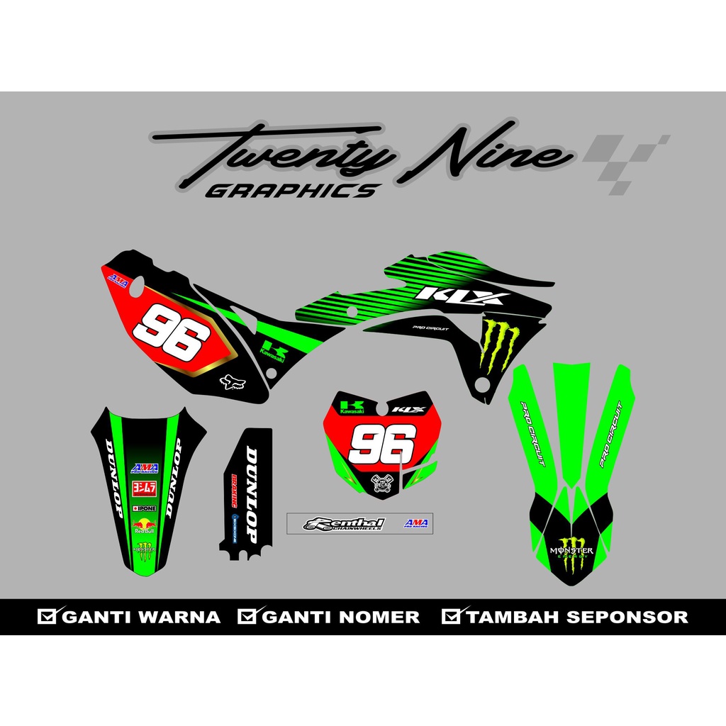 decal klx gordon full body costume / decal supermoto klx gordon / decal motorcross klx gordon free r