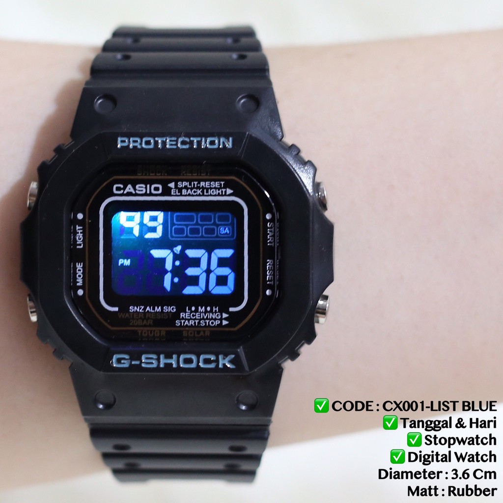 Jam tangan digital pria wanita CASIO GSHOCK GLS5600 segi anti air SPORT termurah CX032 CX060