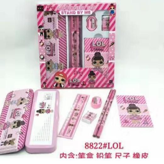 

{Original} NEW ! STUDY SET STATIONERY PENSIL SET PAKET ALAT TULIS SEKOLAH KRKTER UNICORN/LOL/CAR/SPI