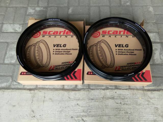 Velg Set SCARLET Cross Depan Belakang Supermoto 17-300 x 350 36 Hole