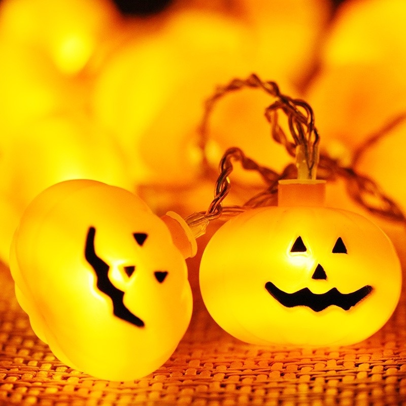 Lampu Tumblr 10-LED Bentuk Labu Halloween Panjang 1M Untuk Dekorasi Pesta