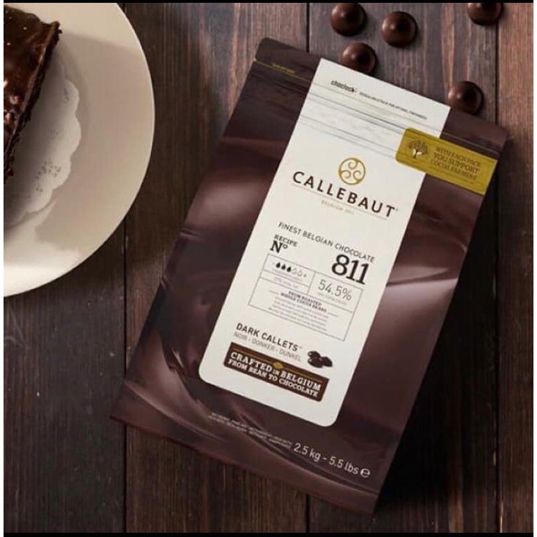 Barey Callebaut 811 Dark Chocolate Callets 2.5kg - Couverture 54.5% - Callets Cokelat Gosend/Grab Only!!