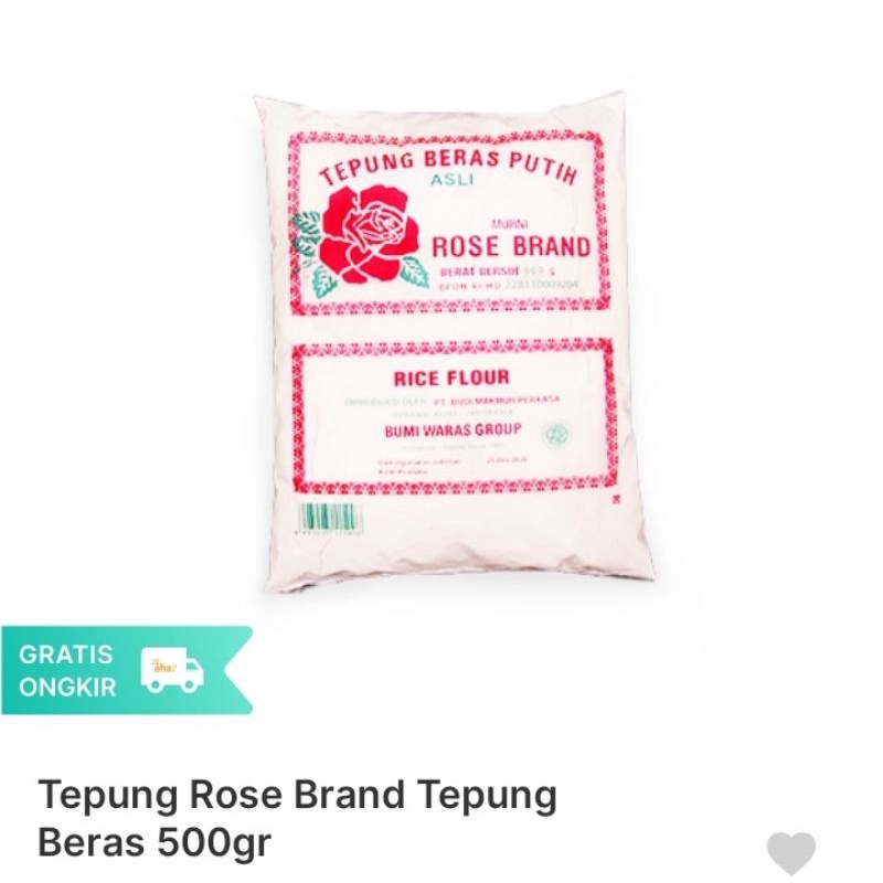 

tepung beras rose brand 500gr dus