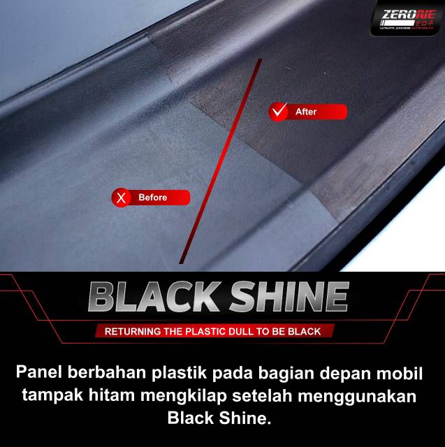 Zerone Black Shine - Penghitam Dashboard Mobil Bahan Plastik Semir Autocare Otomotif